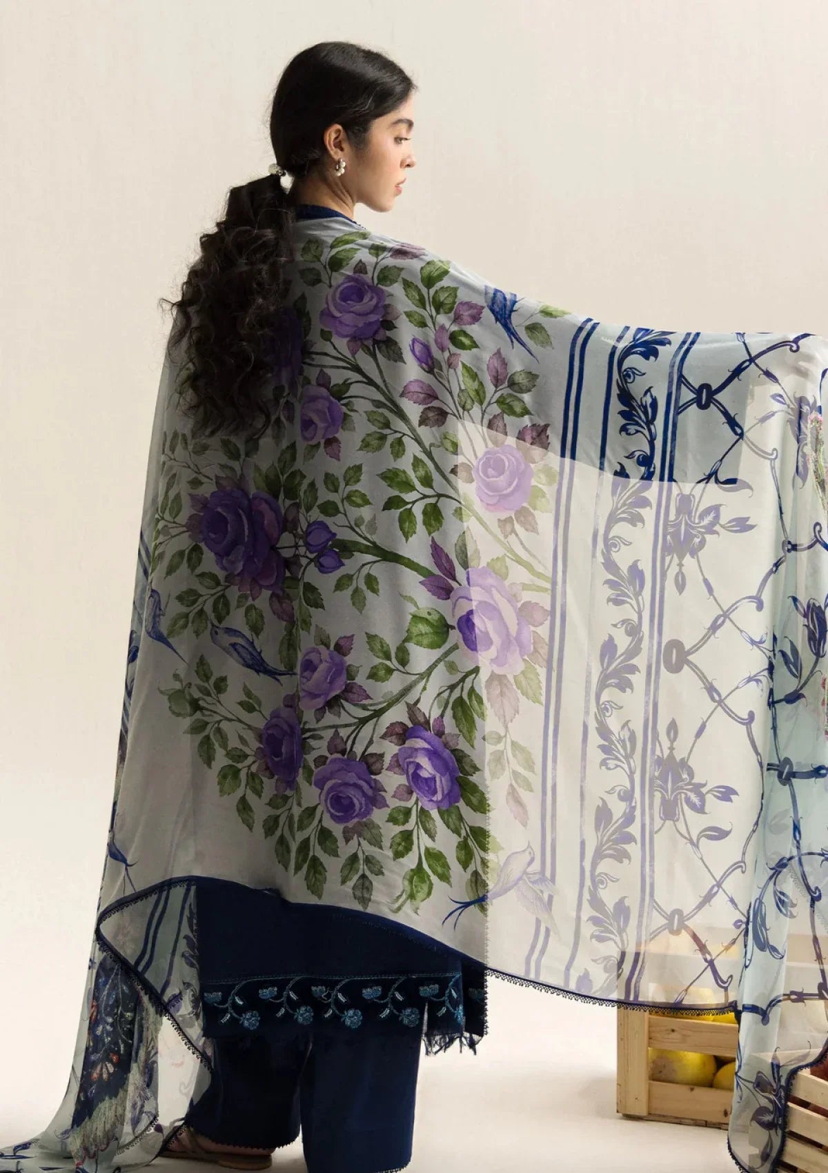 Zara Shahjahan Embroidered Dahank Three Piece ZSJ-412