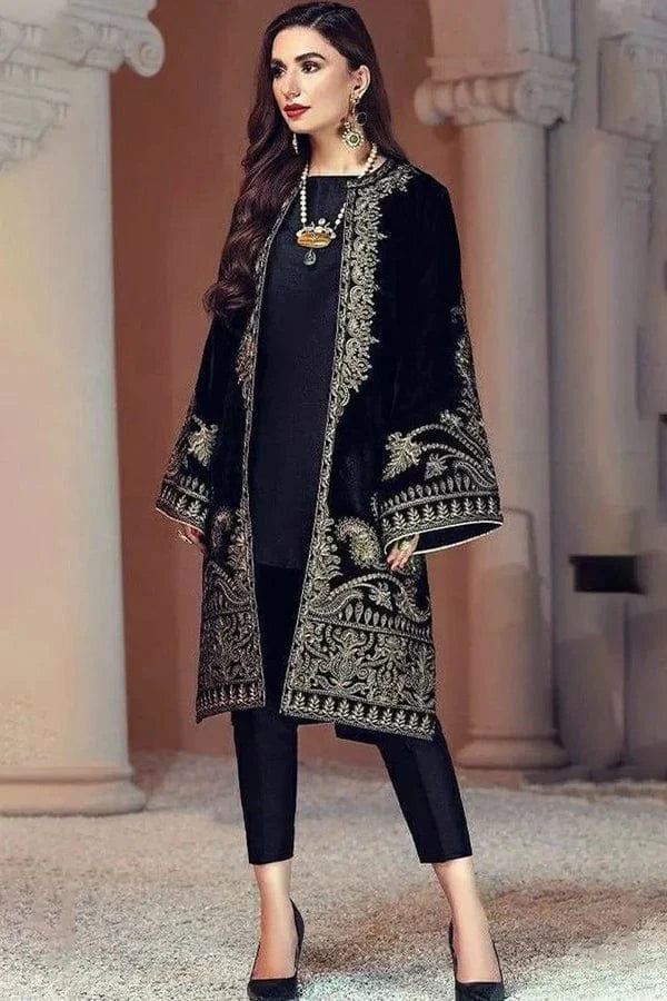 Maria B D-472 Velvet Embroidered 3pc