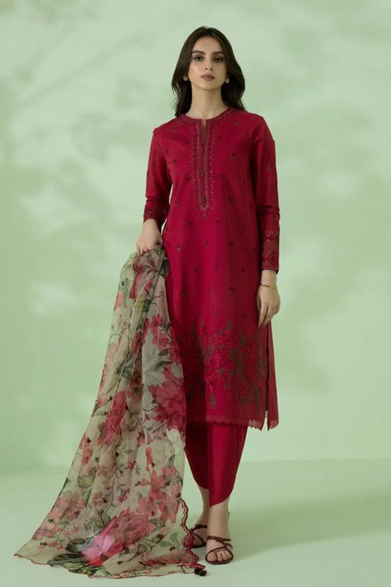 Sapphire Embroidered Dhanak Three Piece SP-751