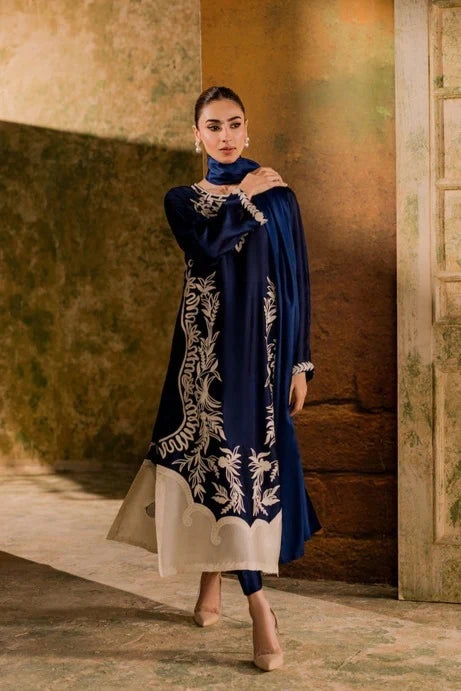 Hussain Rehar-3PC - Embroidered Lawn Suit (Summer Collection) | D-321