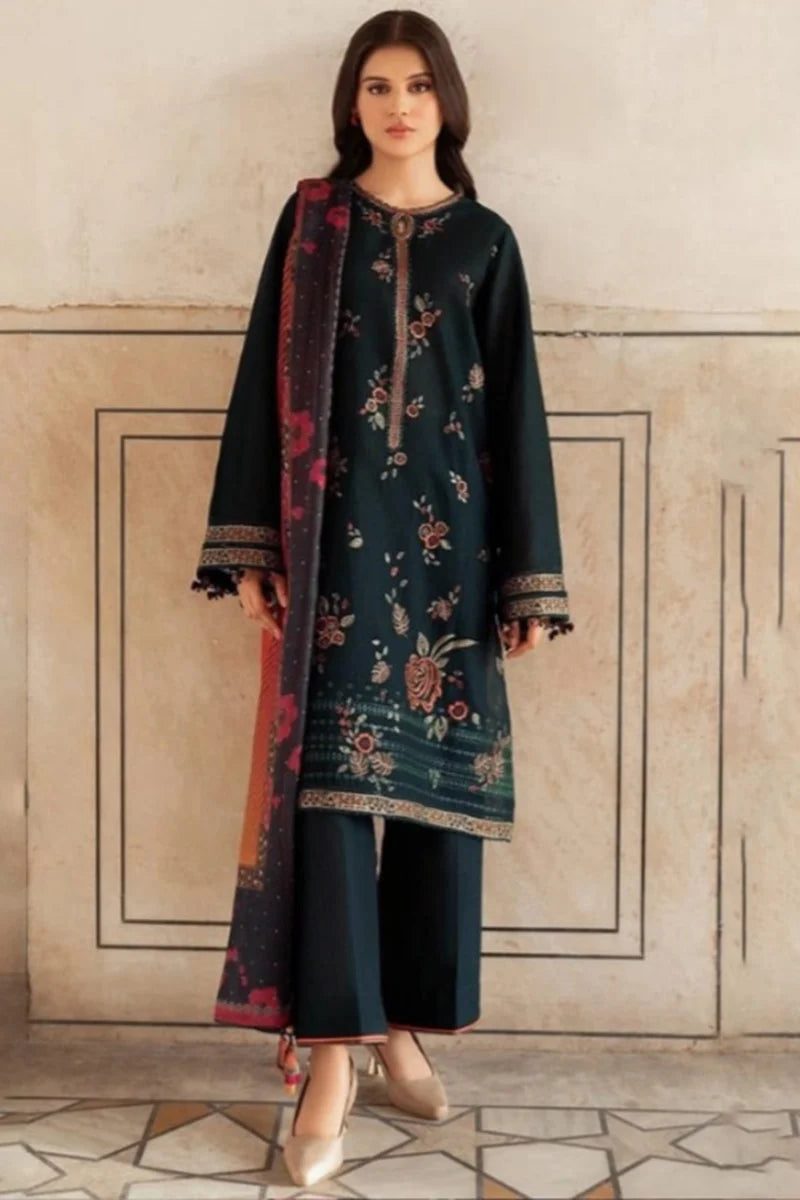 jazmin Embroidered Dhanak Three Piece D-125