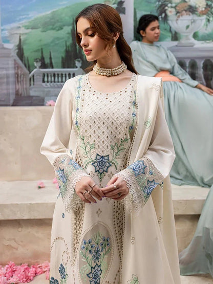 Qalamkaar QL-1024 Chikenkari Embroidered Dhanak 3pc