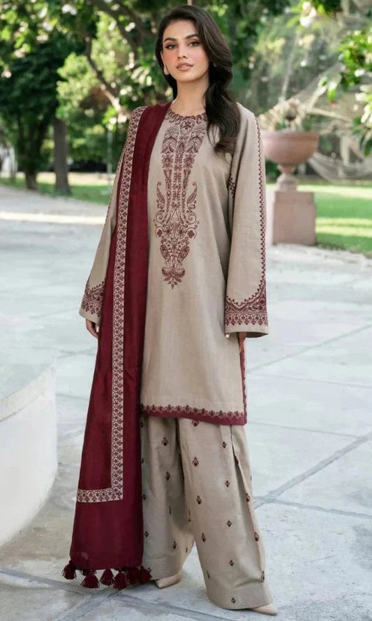 Sapphire D-99 Embroidered Dhanak 3pc
