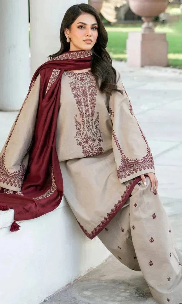 Sapphire D-99 Embroidered Dhanak 3pc