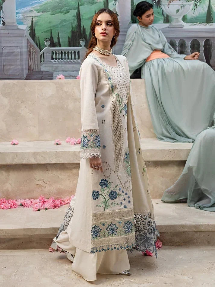 Qalamkaar QL-1024 Chikenkari Embroidered Dhanak 3pc