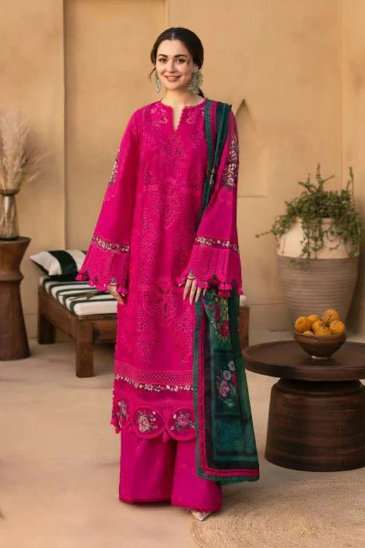 Chikenkari Qalamkar Embroidered Three Piece QL-1036 Dhanak