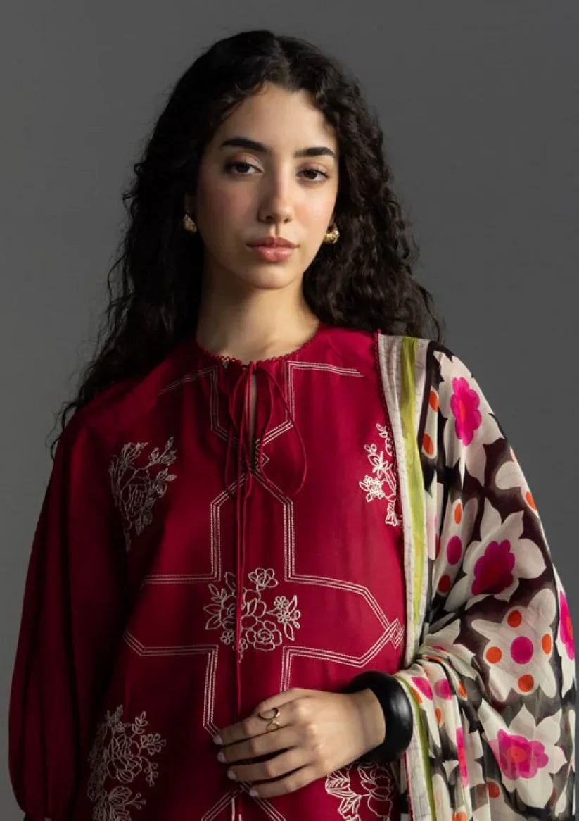 Zara Shahjahan Embroidered lawn Three Piece Coco-92