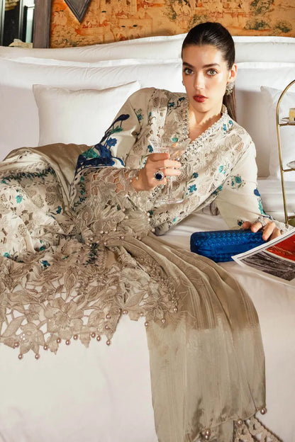 Maria B Embroidered Dhanak Three Piece MB-410