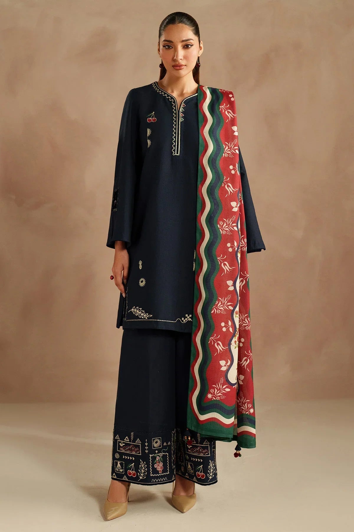 JAZMIN Embroidered Dahank Three Piece jz-403