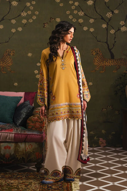 Ethnic Embroidered Dhanak Three Piece ET-415