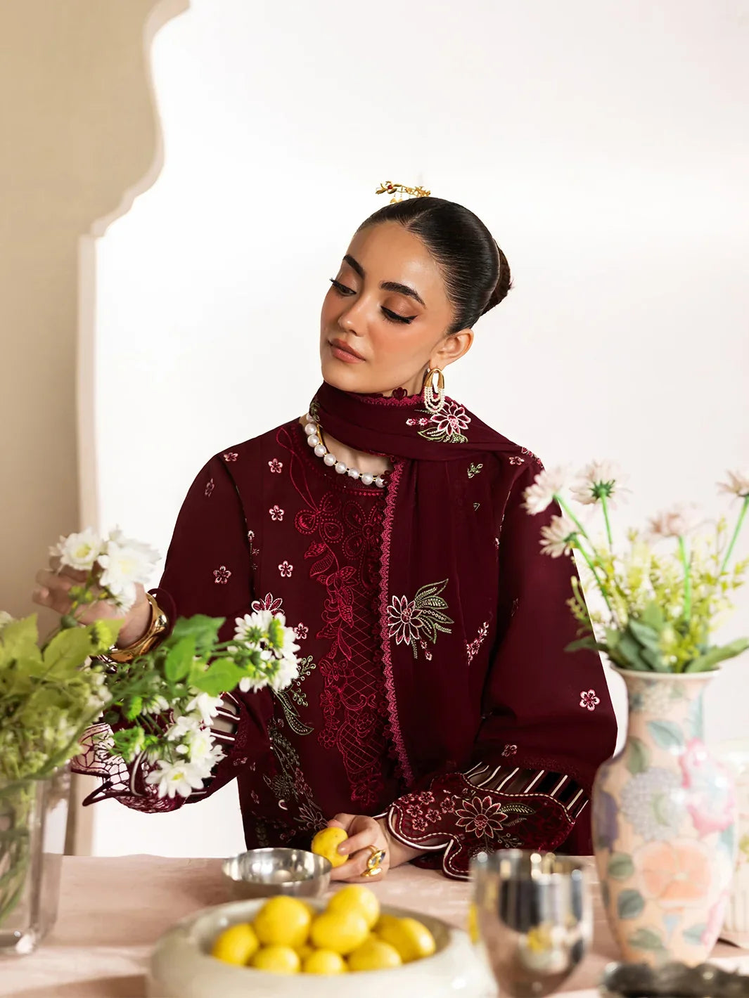 Mor Bagh Embroidered Dhanak Three Piece MB-409