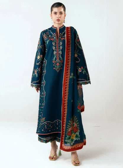 Jugnu Embroidered Dhanak Three Piece J-416