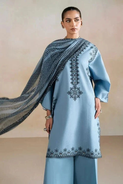 Sapphire-3PC - Embroidered Lawn Suit (Summer Collection) | D-327