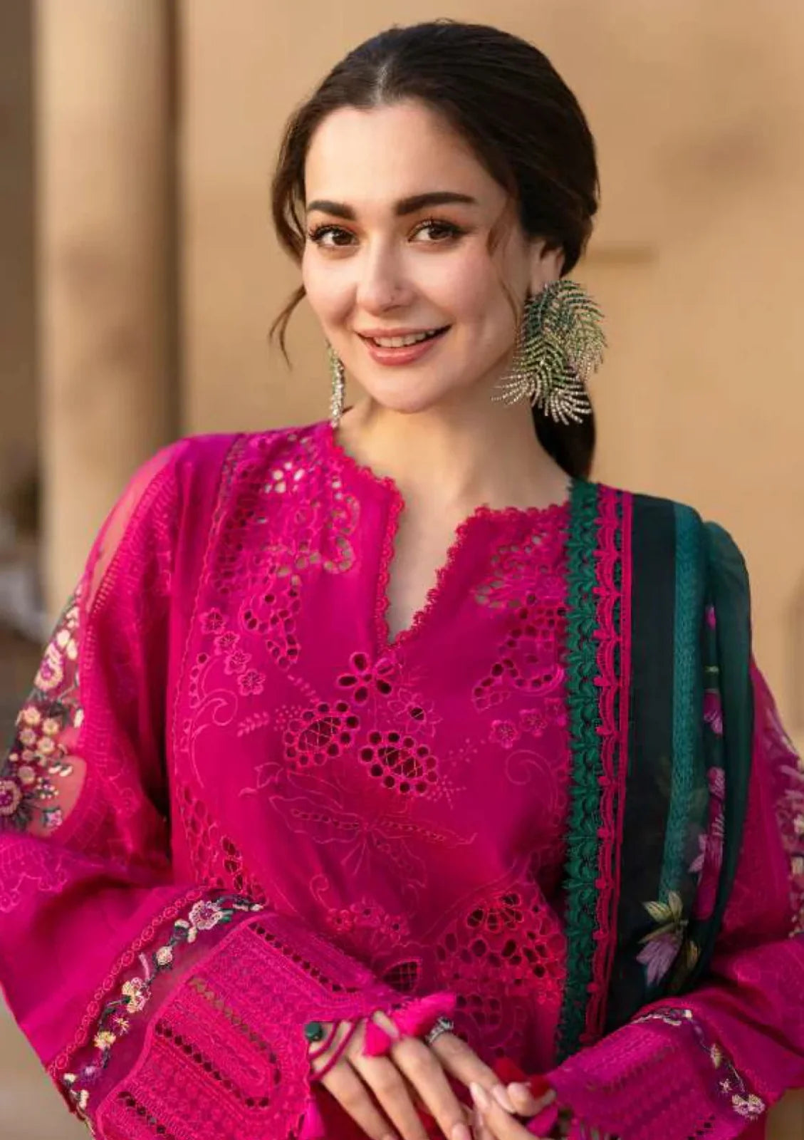 Chikenkari Qalamkar Embroidered Three Piece QL-1036 Dhanak