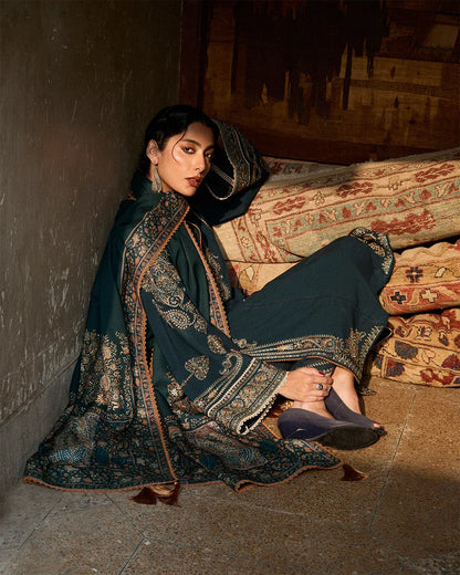 Jugnu by Hussain Rehar Summer 3PC Lawn Embroidered Suit - LC278